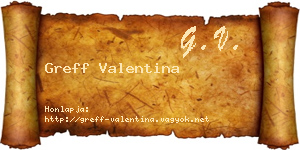 Greff Valentina névjegykártya